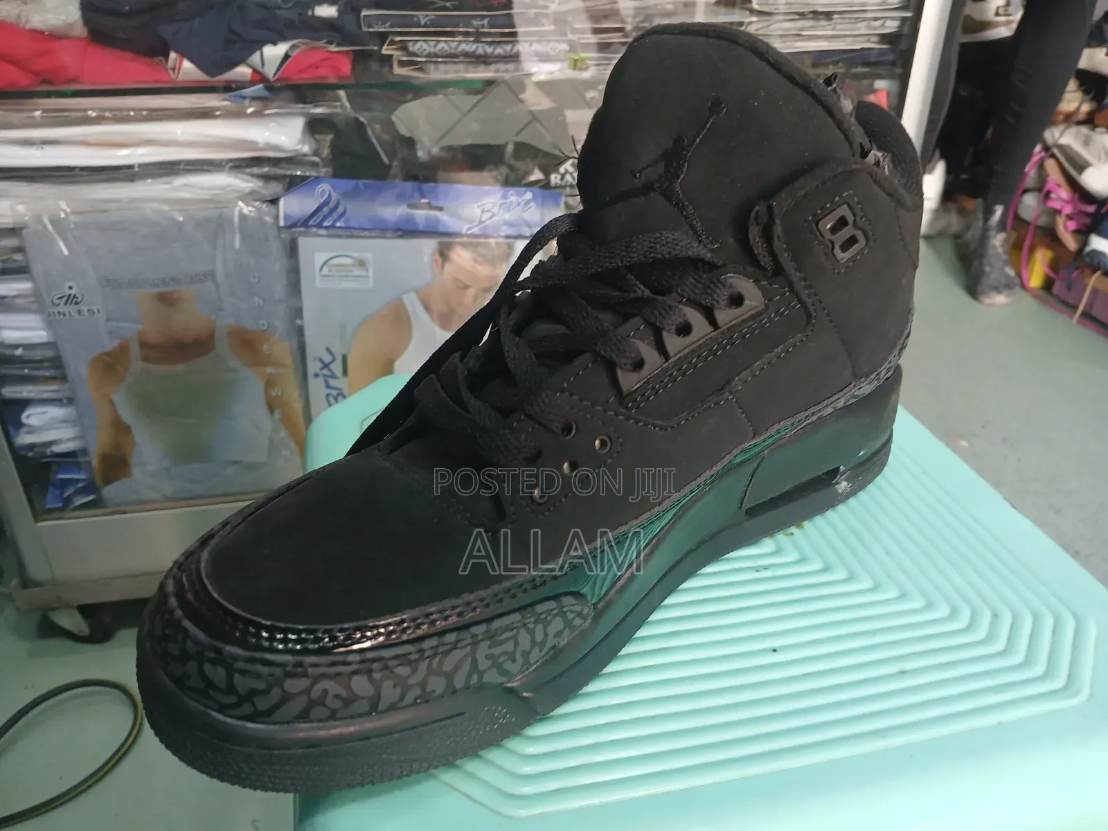 Black Jordan High-Top Sneakers & Black Nike Air Max-Style Sneakers