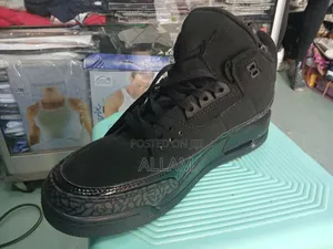 Black Jordan High-Top Sneakers & Black Nike Air Max-Style Sneakers