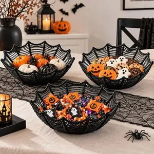 Metalic Spider Web Fruit Basket