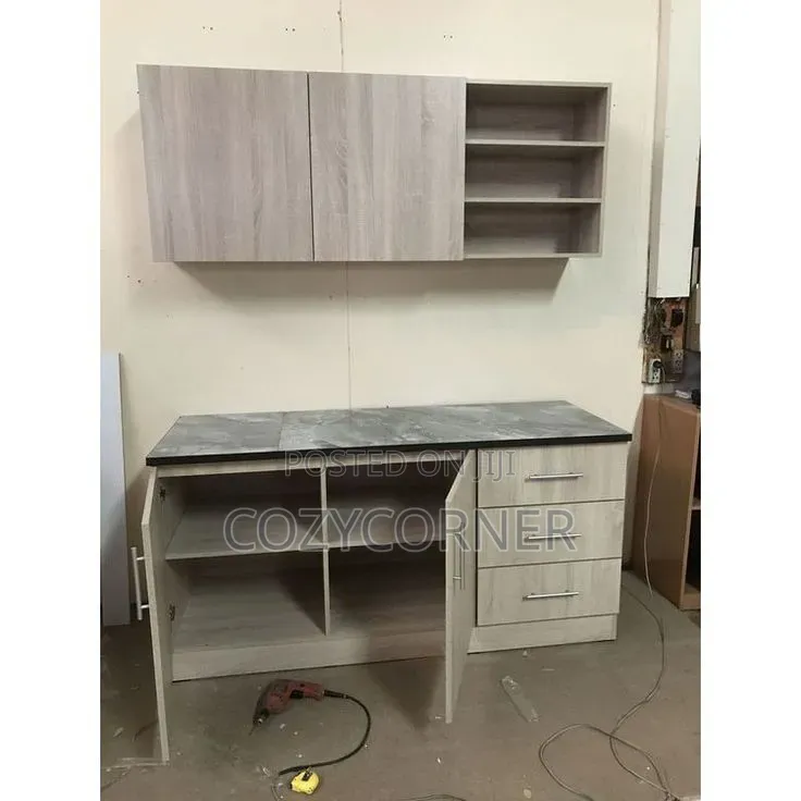 Space Saving Laminated 1.60 Meter Kitchen Cabinet. ኪችን ካቢኔት