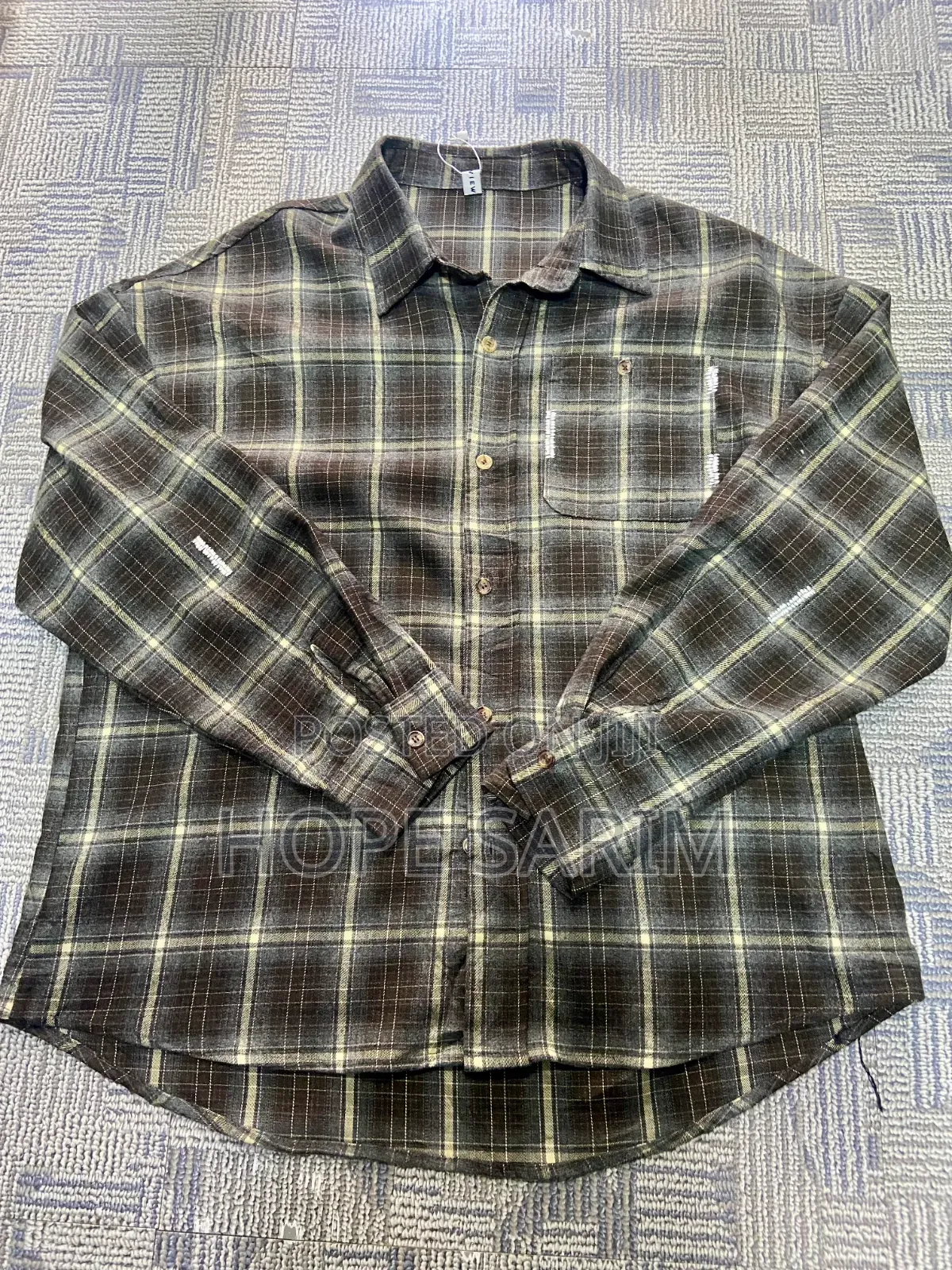 Vintage Distressed Plaid Flannel Shirt -