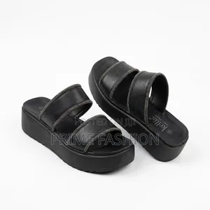 Black Rhinestone Platform Sandals for Women