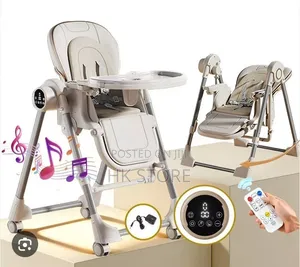 2-in-1 Electric Baby High Chair & Swing With Remote Control