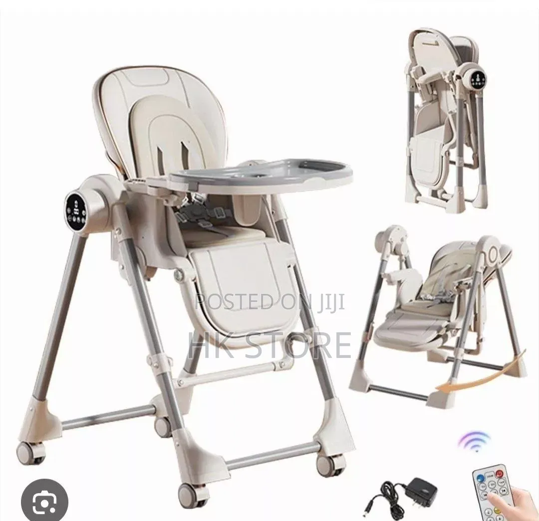 2-in-1 Electric Baby High Chair & Swing With Remote Control