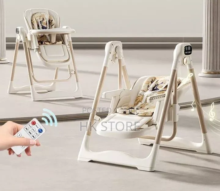 2-in-1 Electric Baby High Chair & Swing With Remote Control