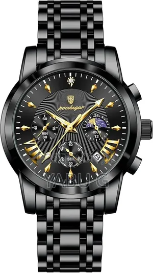 Poedagar Luxury Quartz Chronograph Watch With a Sunburst Dial