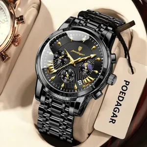 Full Black Poedagar Brand Quartz Men Watch
