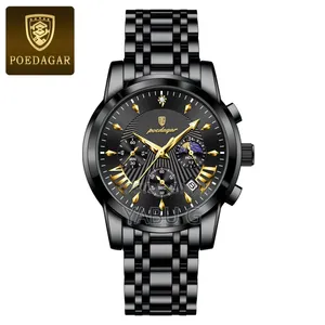 Full Black Poedagar Brand Quartz Men Watch