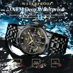Full Black Poedagar Brand Quartz Men Watch