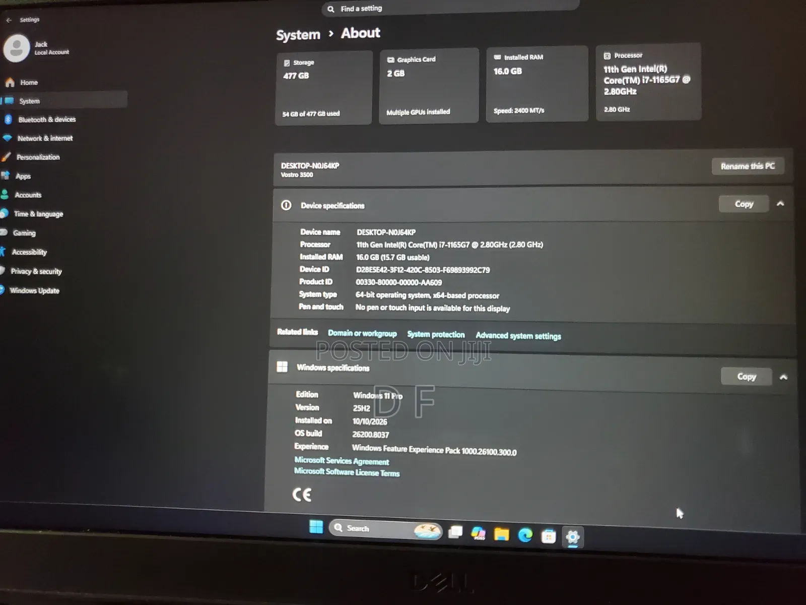 Laptop Dell Vostro 3500 16GB Intel Core i7 SSD 512GB
