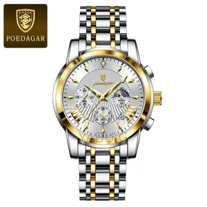 POEDAGAR Luxury Waterproof Multifunction Sport Quartz