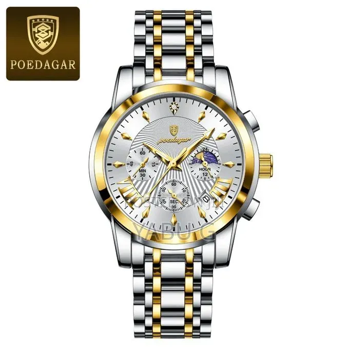 POEDAGAR Luxury Waterproof Multifunction Sport Quartz