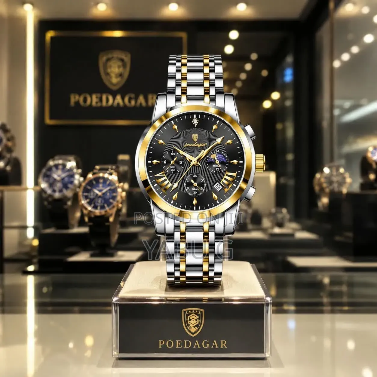 POEDAGAR Chronograph Watch for Men Waterproof New Watch
