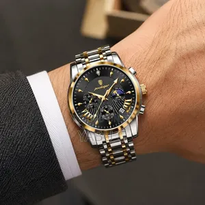 POEDAGAR Chronograph Watch for Men Waterproof New Watch