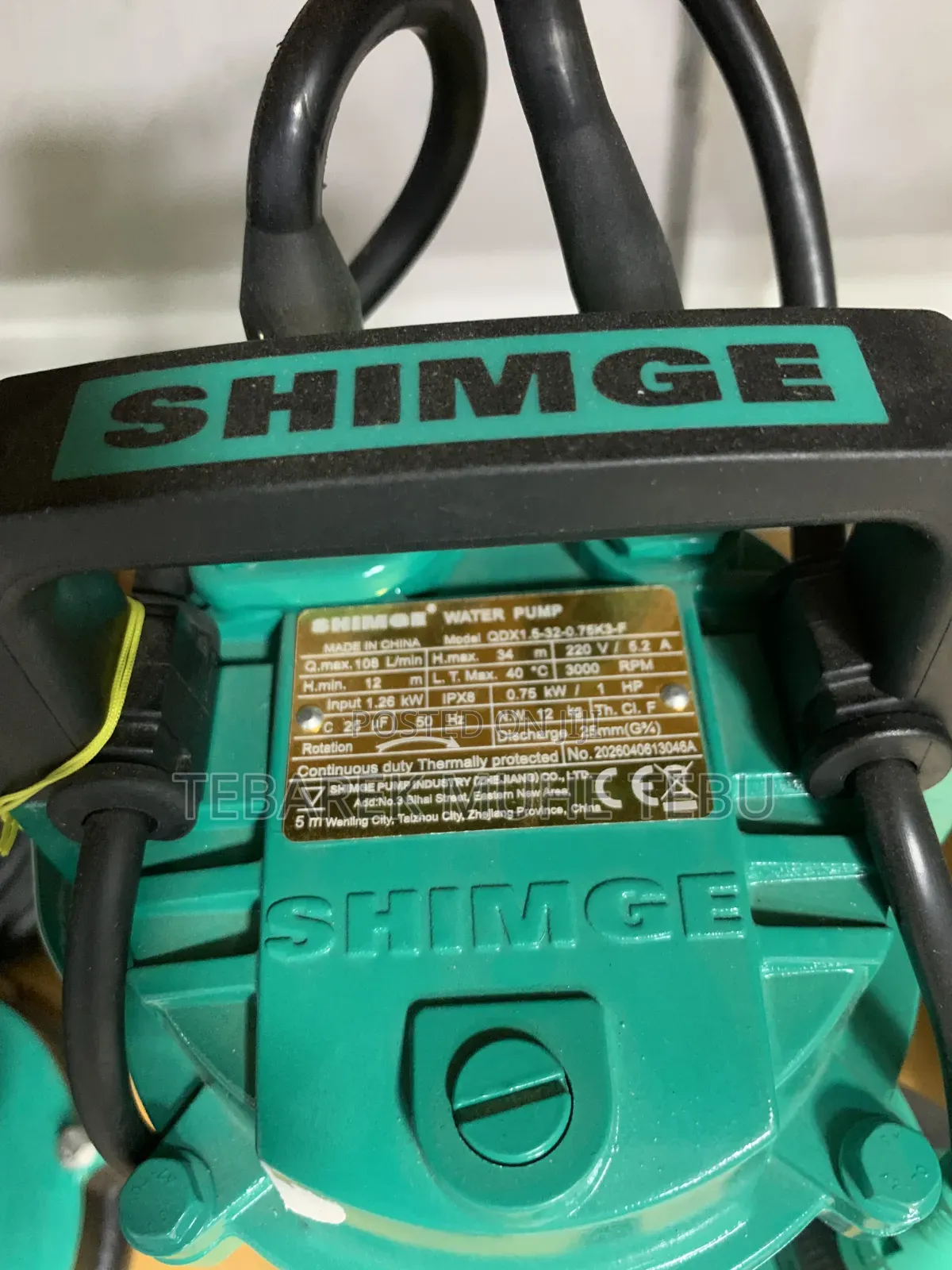 Shimge Water Pump 1hp