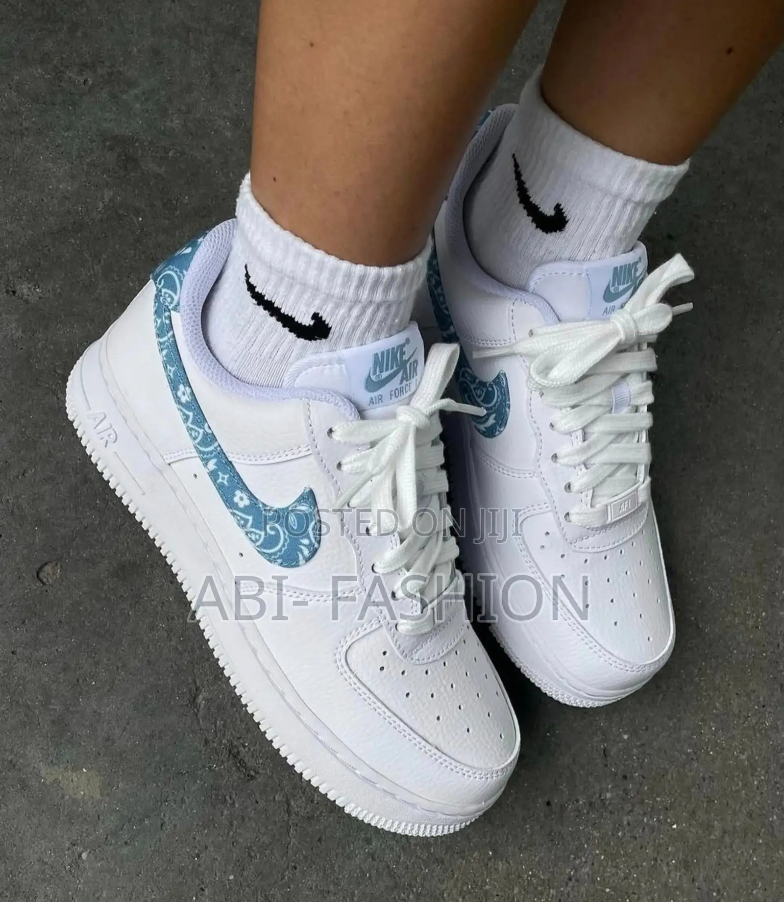 Nike Air Force 1 '07 Paisley Worn Blue Unisex Shoes - New Arrival