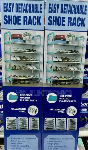 Shoe Rack 5-Tier – Heavy-Duty Steel & Plastic Shoe Organizer
