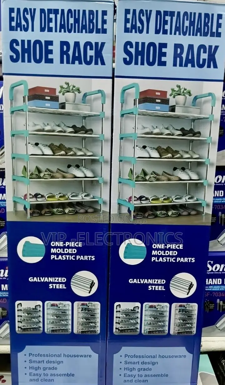 Shoe Rack 5-Tier – Heavy-Duty Steel & Plastic Shoe Organizer