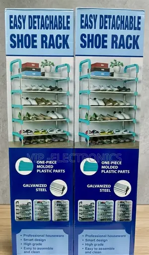 Shoe Rack 5-Tier – Heavy-Duty Steel & Plastic Shoe Organizer