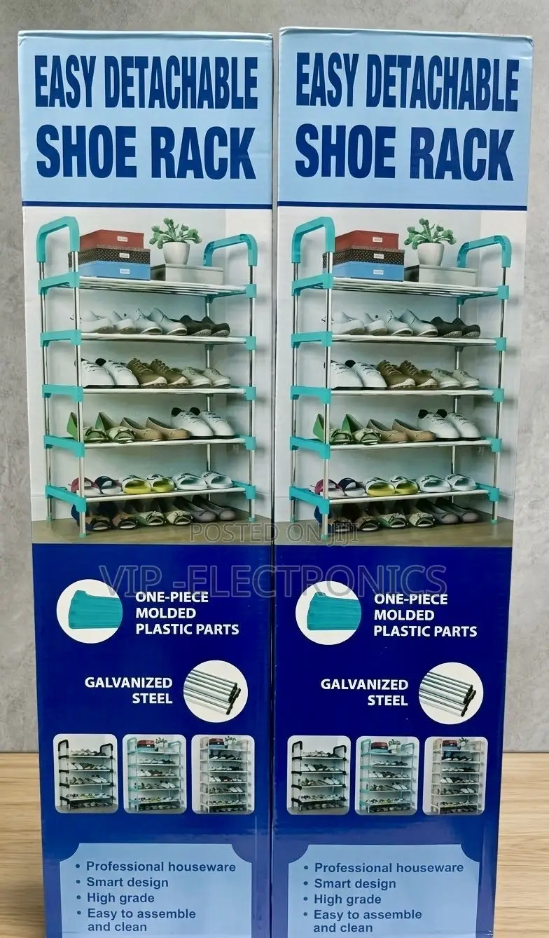 Shoe Rack 5-Tier – Heavy-Duty Steel & Plastic Shoe Organizer