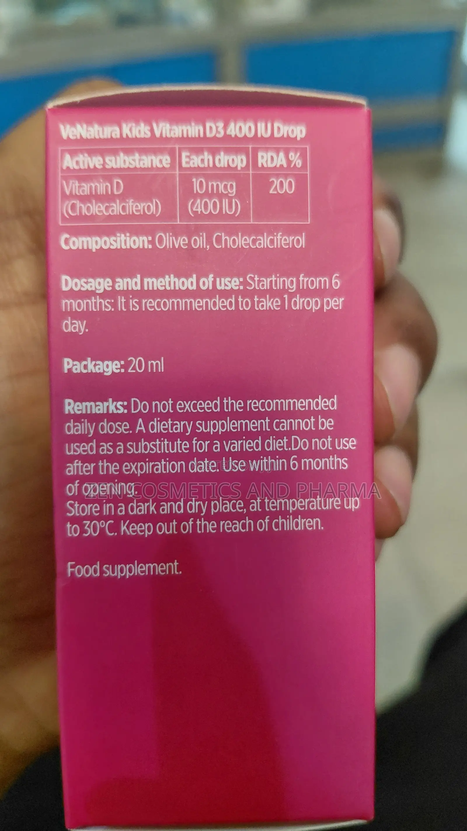 VeNatura Kids Vitamin D3 400 IU Drop From Turkey