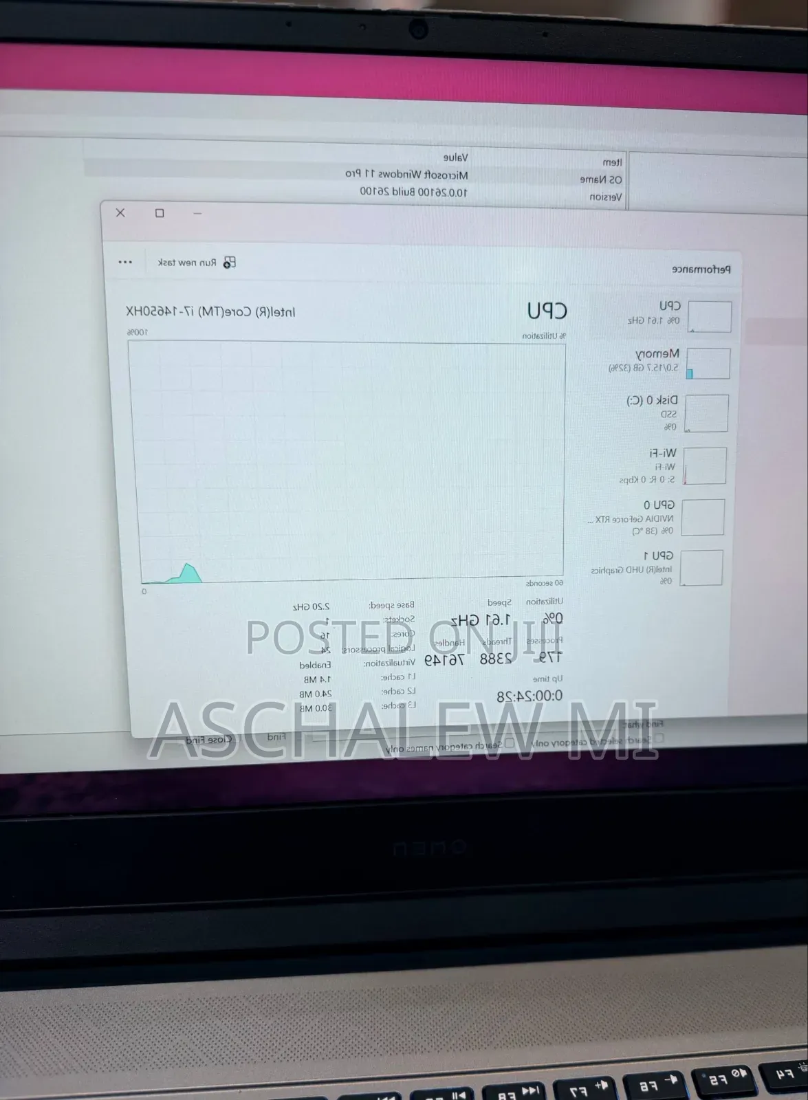 New Laptop HP Omen 16 16GB Intel Core i7 SSD 1T