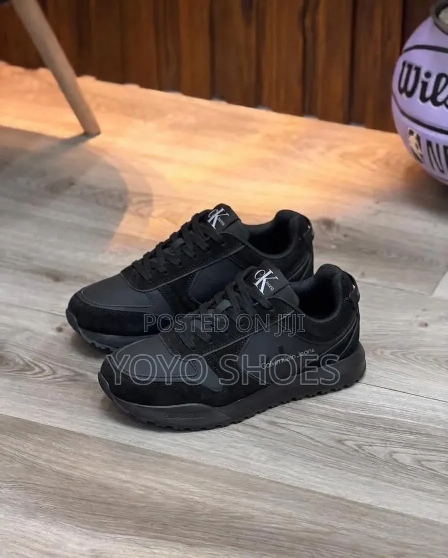 Calvin Klein Jeans Toothy Runner Irregular Lines Black Fashion Sneaker