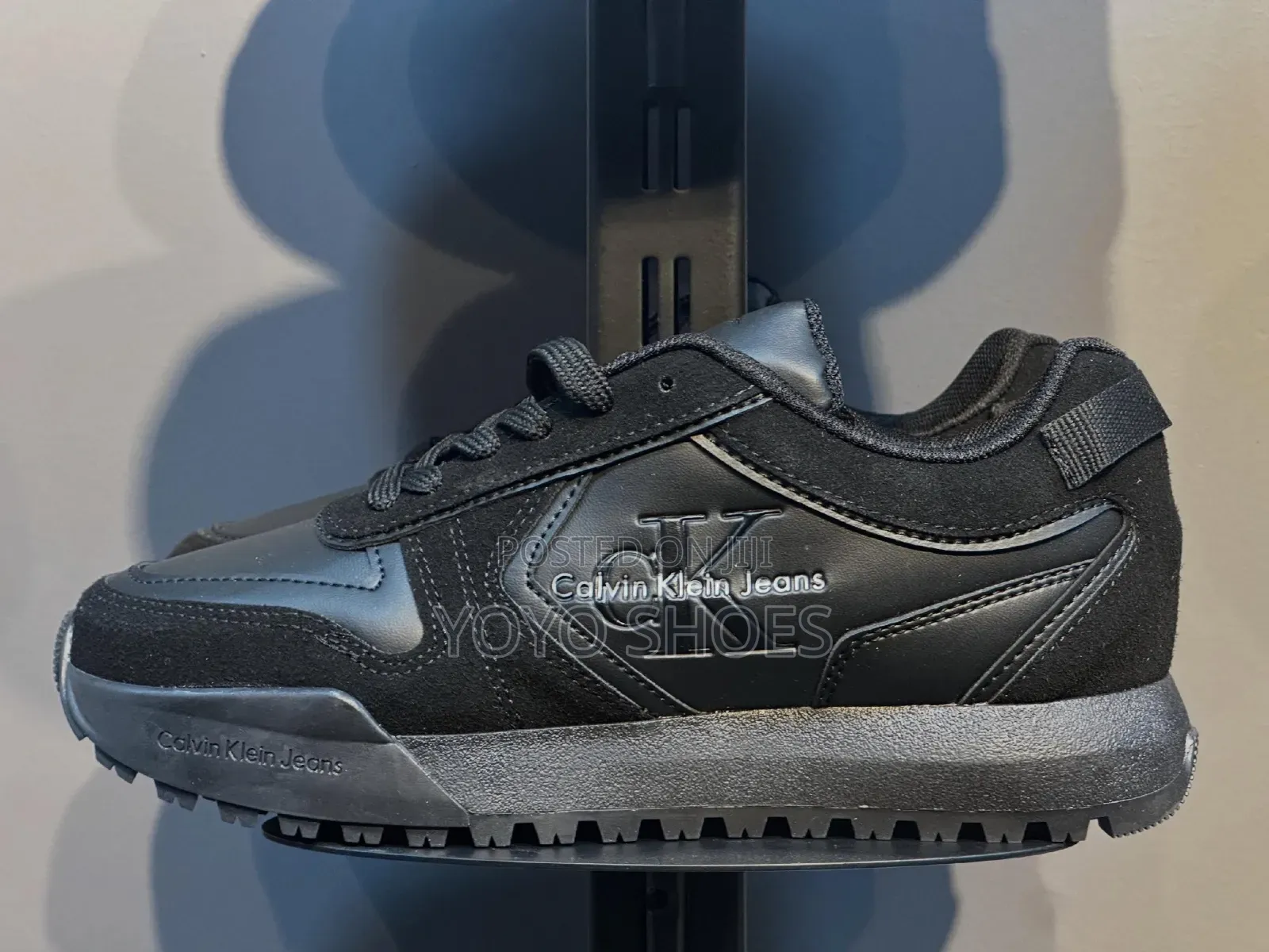 Calvin Klein Jeans Toothy Runner Irregular Lines Black Fashion Sneaker