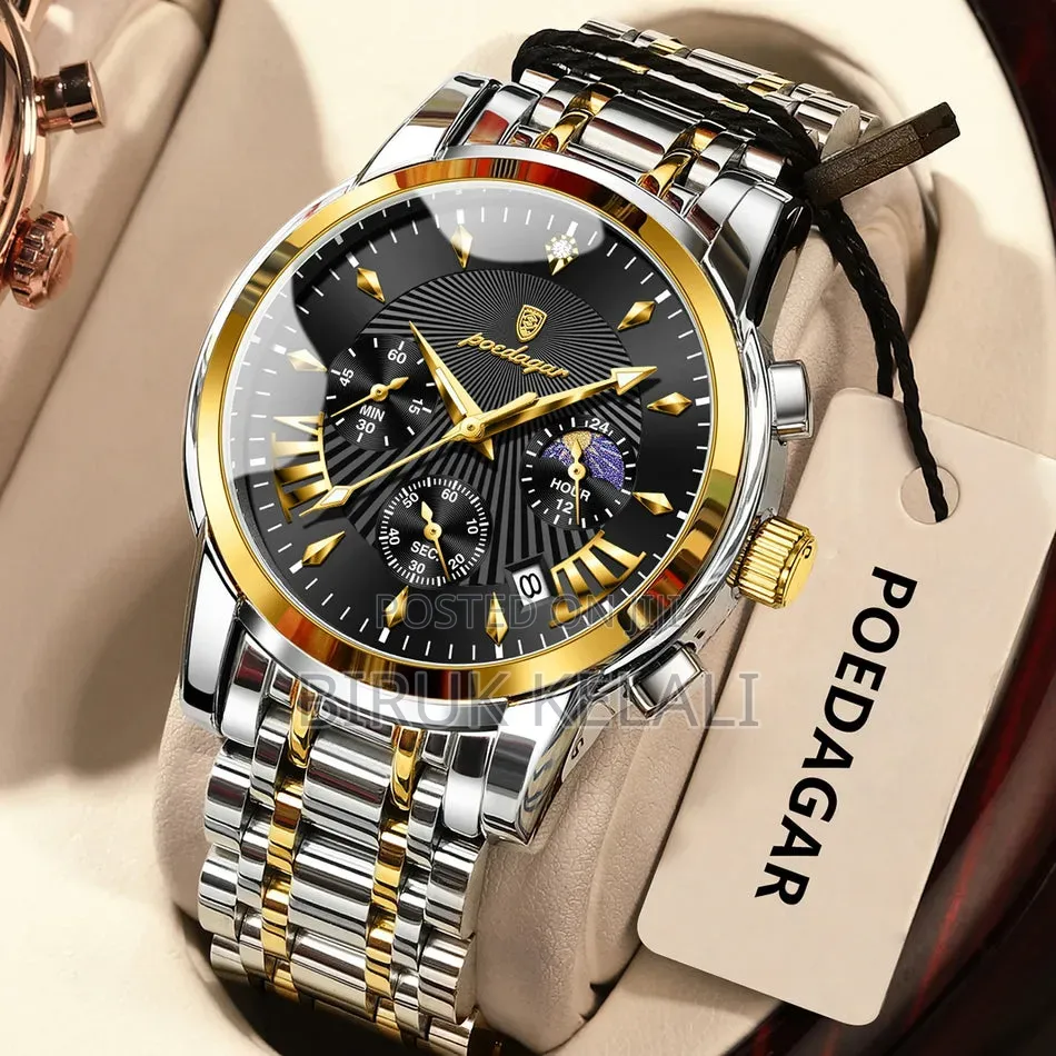POEDAGAR Model 813 Men's Luxury Quartz Chronograph Watch in a Blue