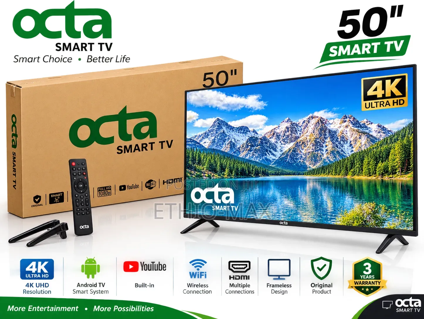 Octa TV 50" Smart Android TV – Big Screen, Smart Entertainment!