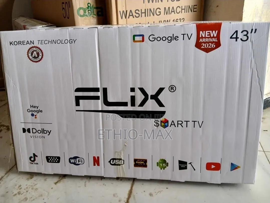 Flix TV 43" Smart Google TV 4K UHD New 2026