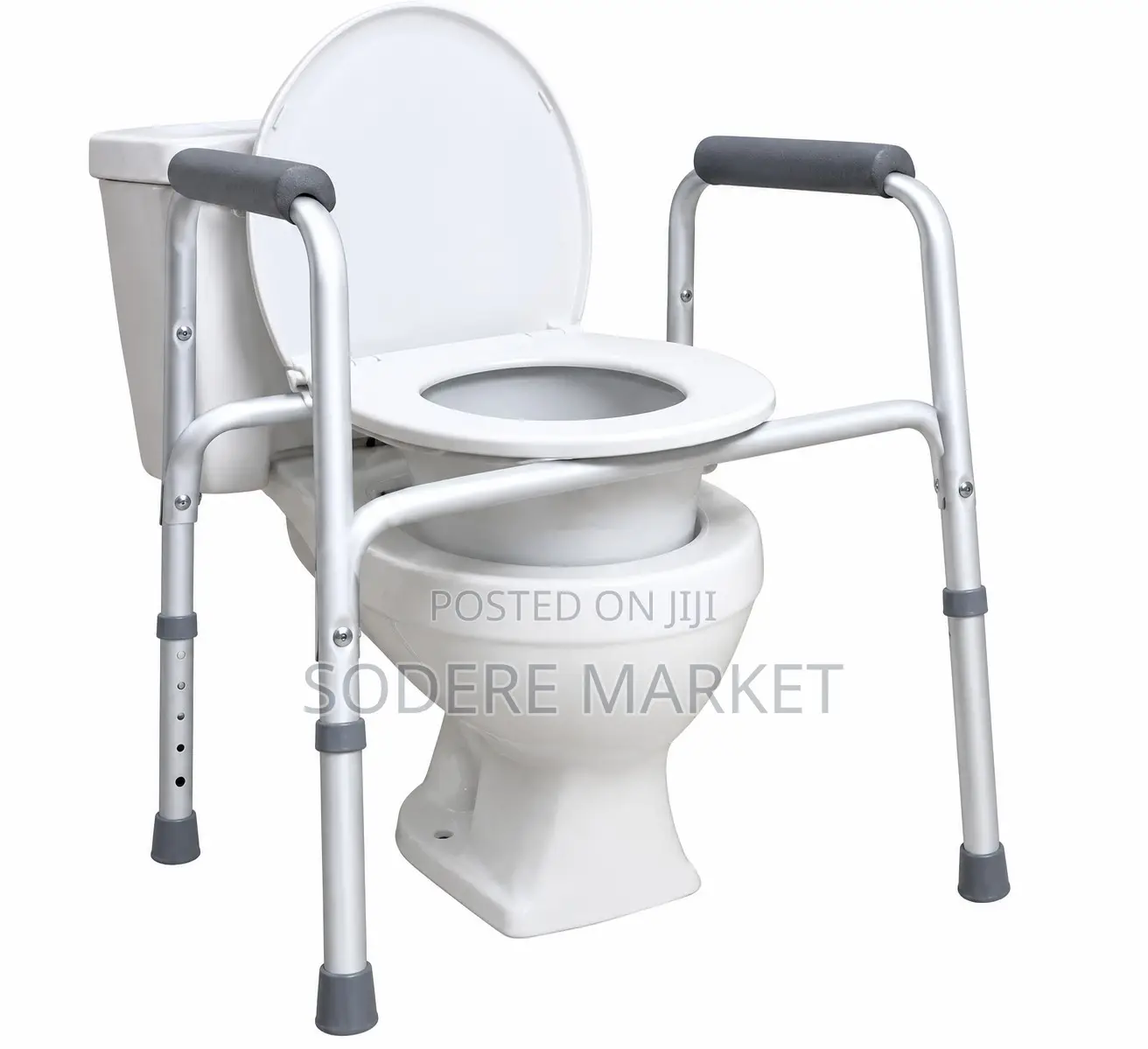 Raised Toilet Seat With Adjustable Safety Frame