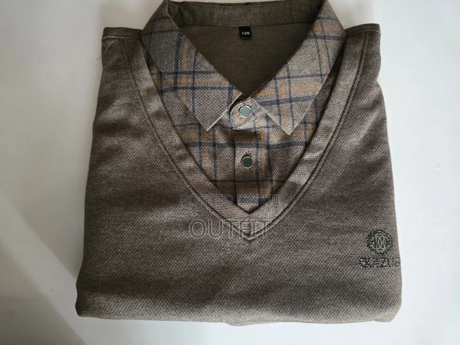 Plaid Collared Two in One Pullover Top