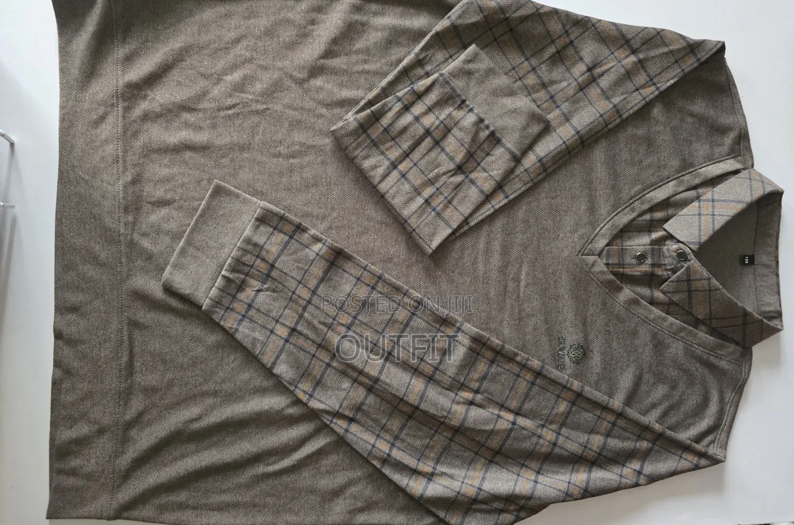 Plaid Collared Two in One Pullover Top