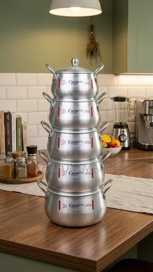 Casio 5-Piece Aluminum Cookware Set ካሲዮ ድስት ባለ 5 ደርጃ