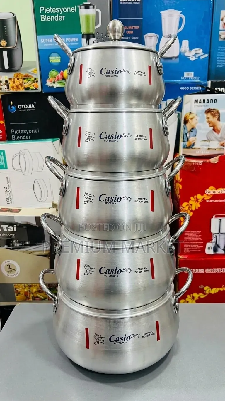 Casio 5-Piece Aluminum Cookware Set ካሲዮ ድስት ባለ 5 ደርጃ