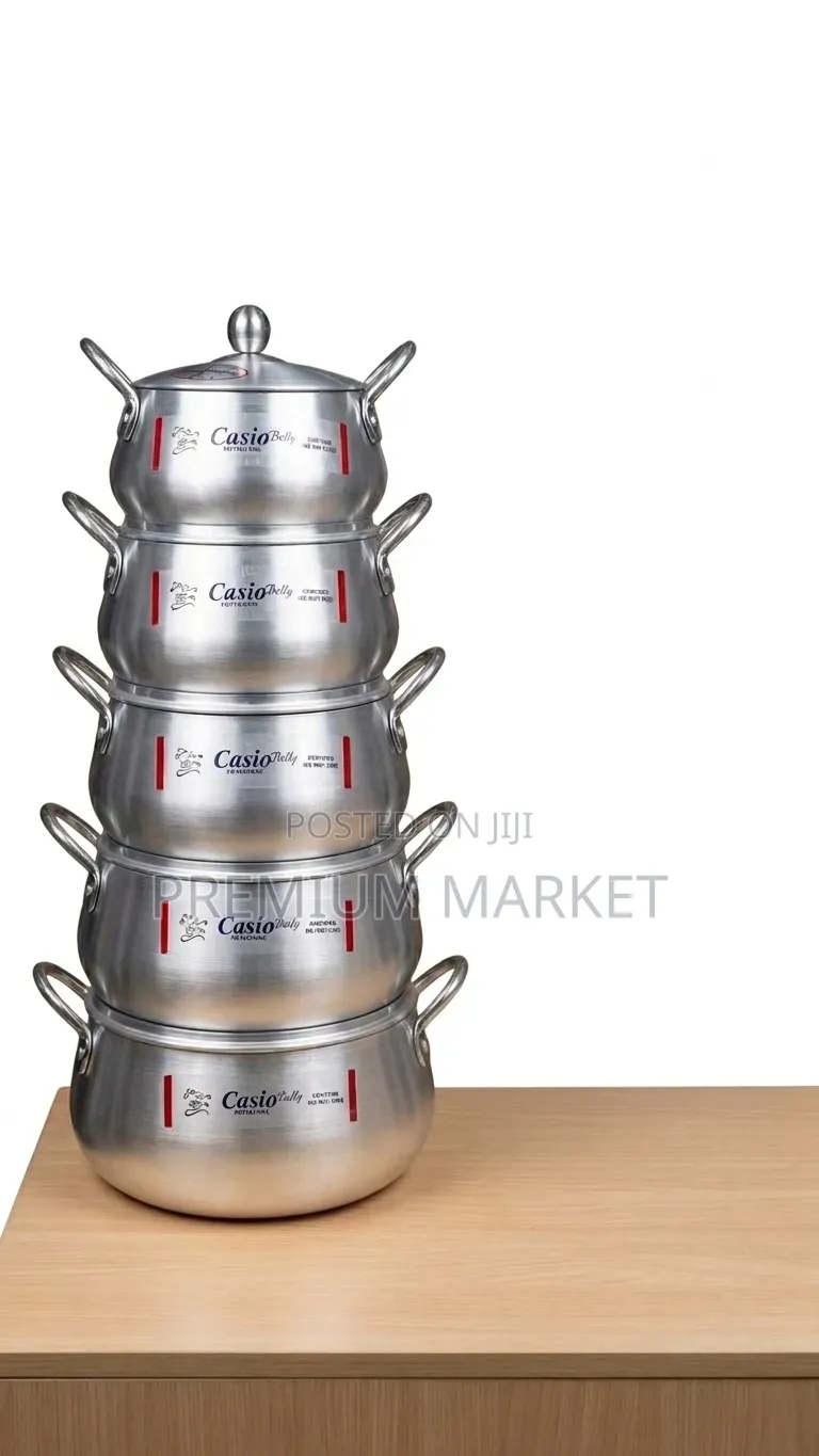 Casio 5-Piece Aluminum Cookware Set ካሲዮ ድስት ባለ 5 ደርጃ