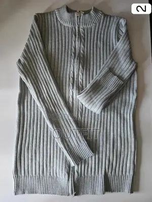 Ribbed Zip Up Knit Sweater