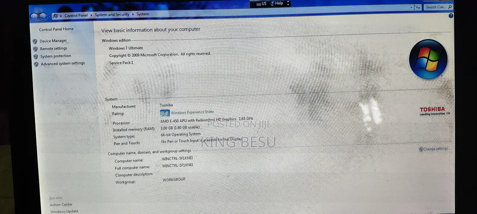 Laptop Asus X401U 3GB Intel Core 3 HDD 320GB