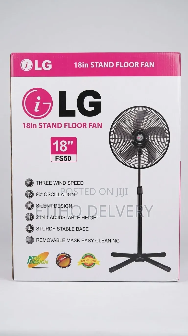 The Selected Region Shows an LG 18-Inch Standing Floor Fan (Featuring