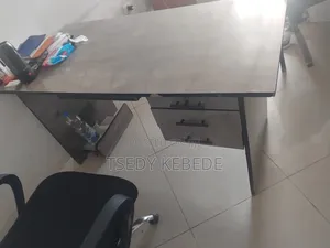 Used Office Chair and Mesh Table
