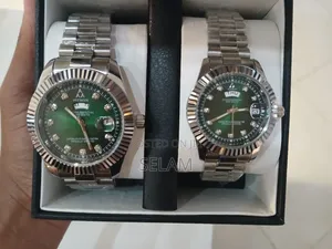 Brand New Fitron Couples Watch Set – Green Dial, Silver (His & Hers)