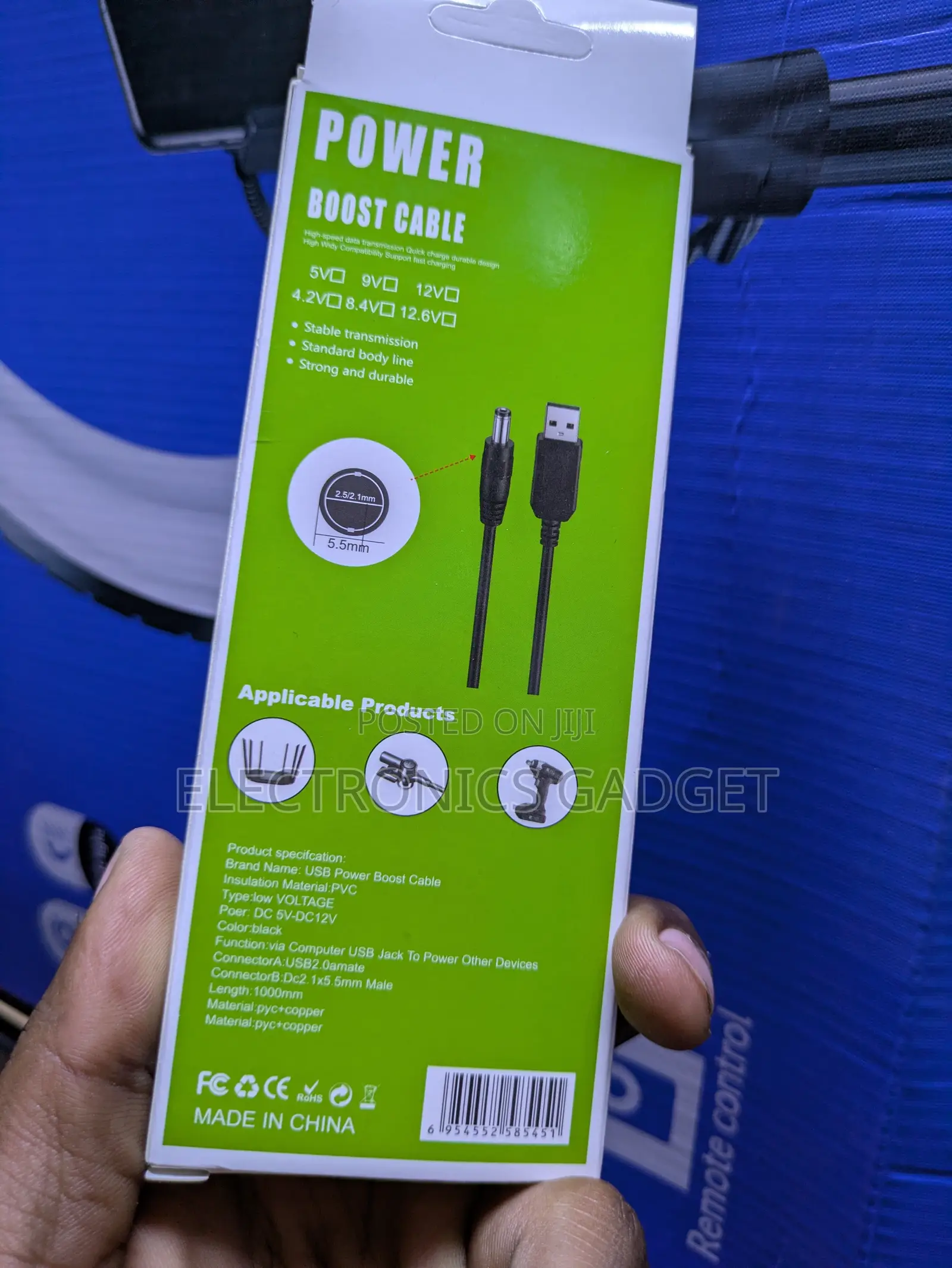 USB Power Boost Cable | 5V / 9V / 12V