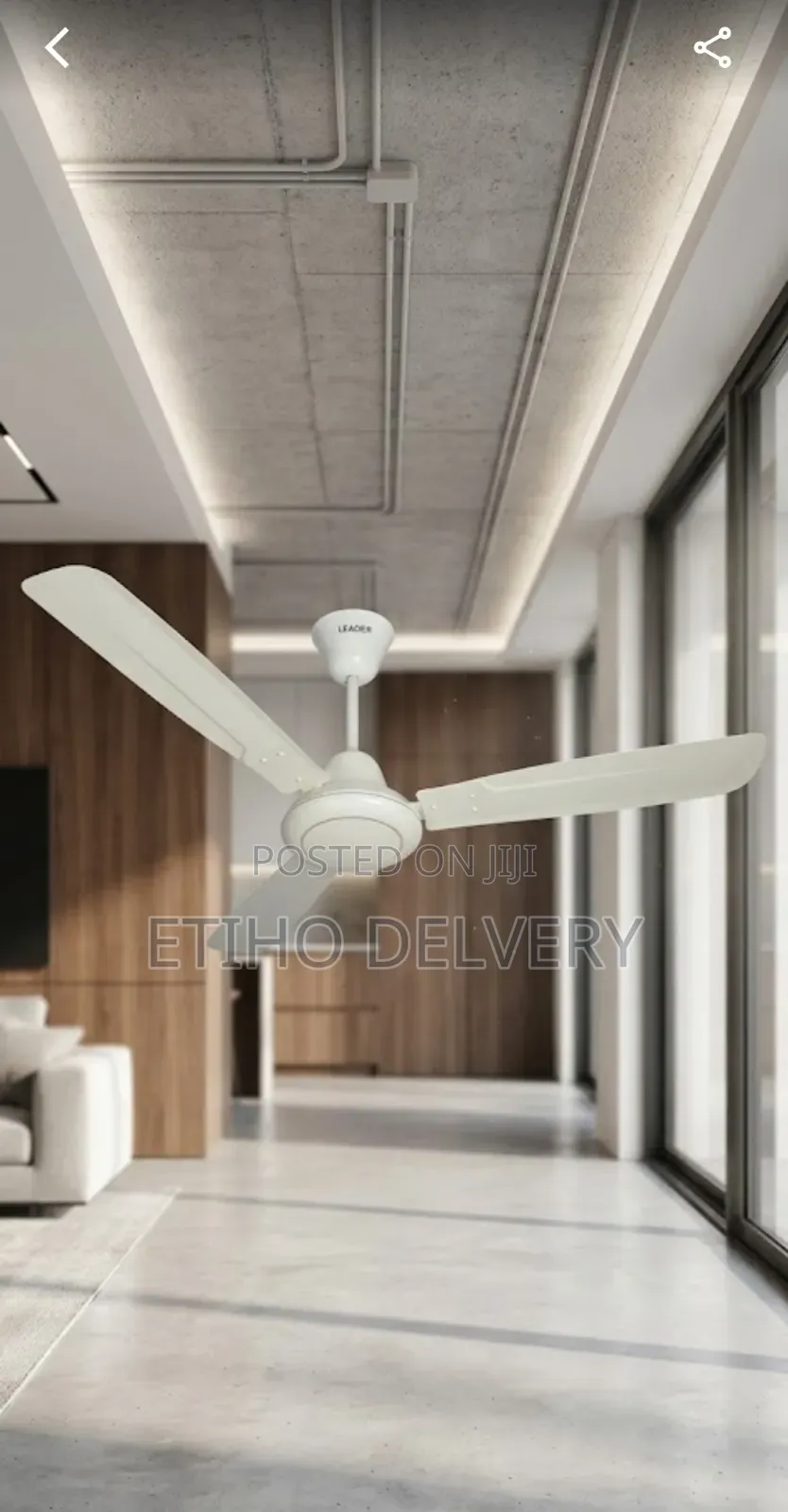 The Image Shows a White 3-Blade Ceiling Fan, Which Resembles Models Li