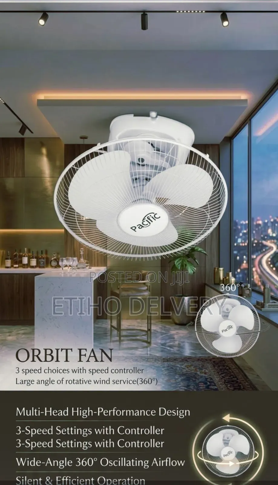 The Image Shows a Pacific Orbit Fan (Model LS40-16A or Similar 16-Inch