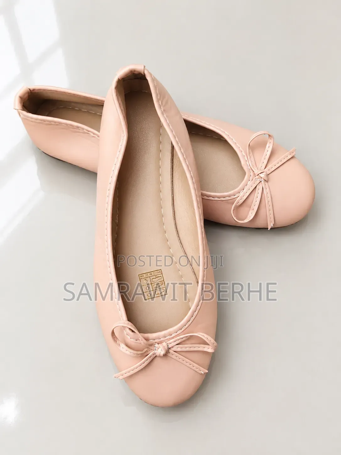 Beige/Nude Flat Ballet Shoes for Women