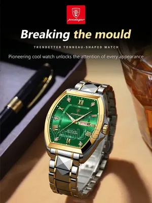 Poedagar Luxury Watch Features a Tonneau-Shaped Case With a Blue,gold,