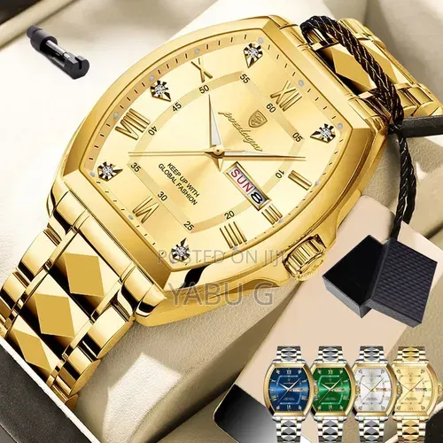 Poedagar Gold-Toned Quartz Men's Wristwatch