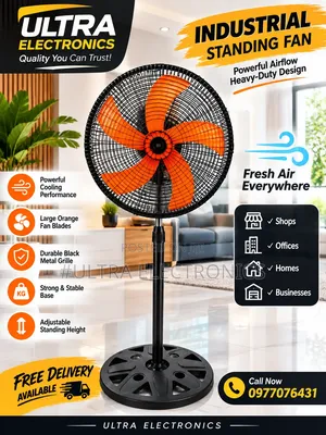 18-Inch Standing Floor Fan Powerful Airflow • Modern Design