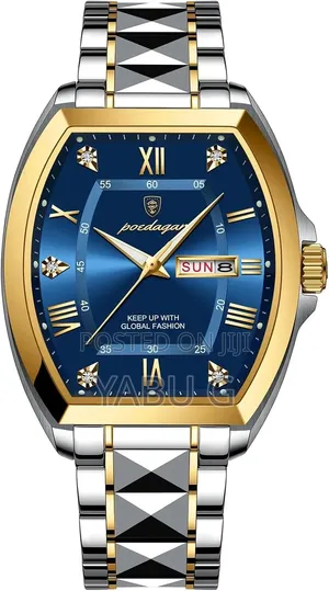 POEDAGAR Casual Men's Stainless Steel Date Waterproof